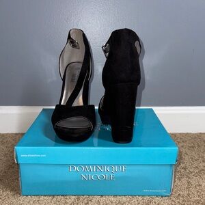 Dominique Black Suede Women's Heels